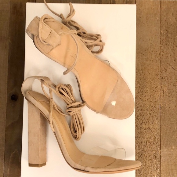 Tony Bianco KENDALL Heel Clear Blush Suede 5.5 - Picture 5 of 8